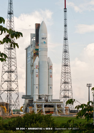 Le lanceur Ariane 5 ECA dans la Zone de Lancement n°3 - Arianespace