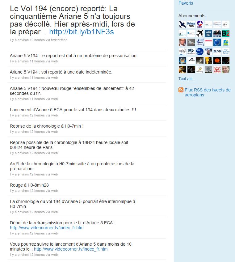 Aeroplans - Twitter aeroplans pour V194