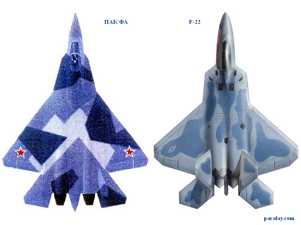 Aeroplans - Su T-50 PAK FA et F-22 Raptor